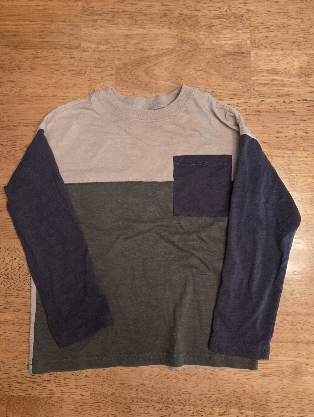 jumping beans Gray, Olive & Tan Long Sleeve Colorblock Crew